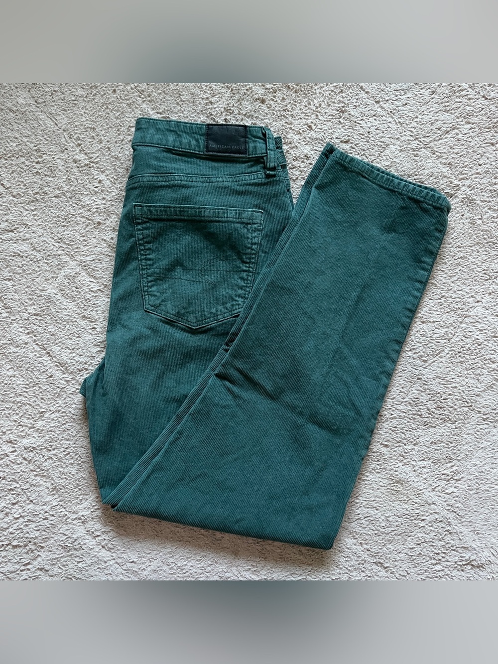 American Eagle High Rise Straight Leg Corduroy Pants Preppy Minimalist Boho Sz 6